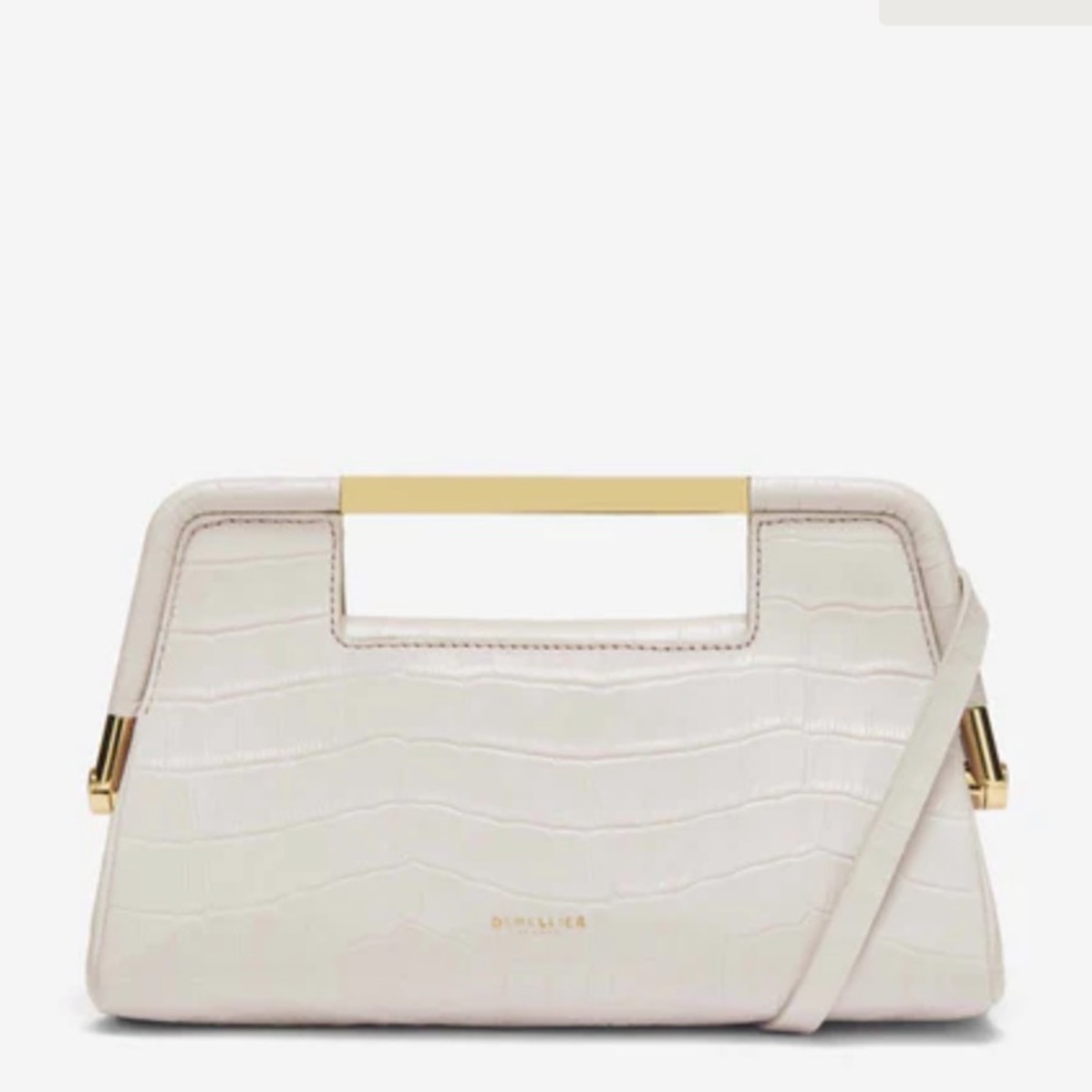Demellier London The Mini Seville in off-white croc